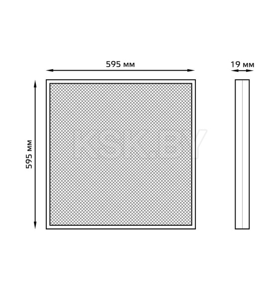 Светильник офисный LED 36W 3300lm 4000K IP20 595х595х19 мм (призма) Gauss 842123236 (842123236) 