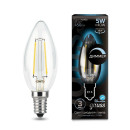 Лампа Gauss Filament Свеча 5W 450lm 4100К Е14 диммируемая LED  (103801205-D) 