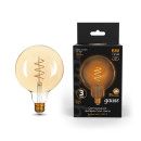 Лампа светодиодная Е27 G125 6W 360lm 2400К golden flexible Gauss Filament 158802008 (158802008) 