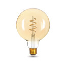 Лампа светодиодная Е27 G125 6W 360lm 2400К golden flexible Gauss Filament 158802008 (158802008) 