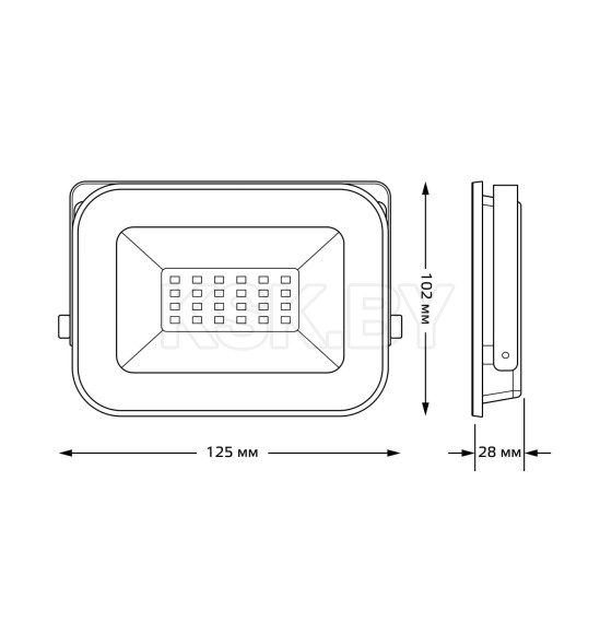 Прожектор Gauss Qplus 20W 2200lm 6500K 200-240V IP65 черный LED  (613511320) 