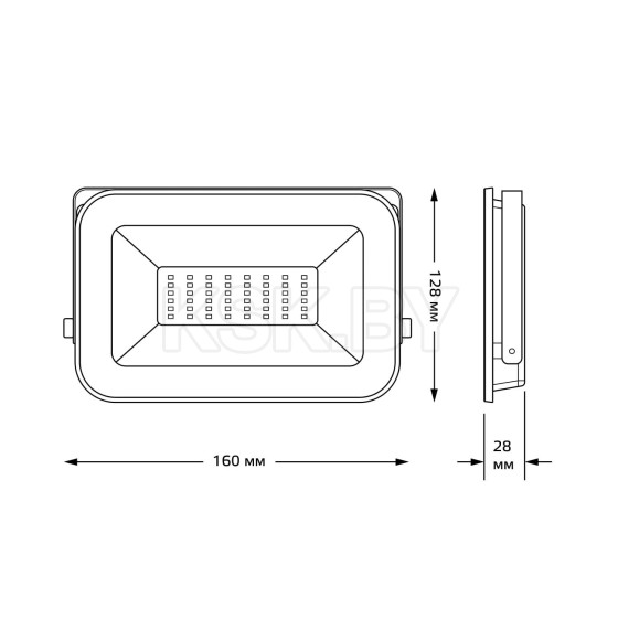 Прожектор Gauss Qplus 30W 3600lm 6500K 175-265V IP65 черный LED  (613511330) 