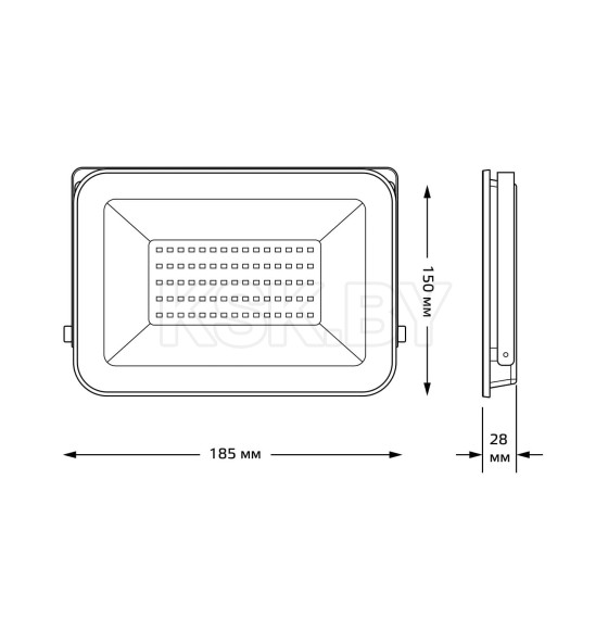 Прожектор Gauss Qplus 50W 5250lm 6500K 200-240V IP65 графитовый LED  (690511350) 