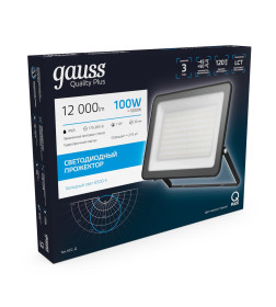 Прожектор Gauss Qplus 100W 12000lm 6500K 175-265V IP65 черный LED 