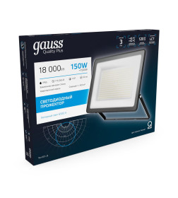 Прожектор Gauss Qplus 150W 18000lm 6500K 175-265V IP65 черный LED 