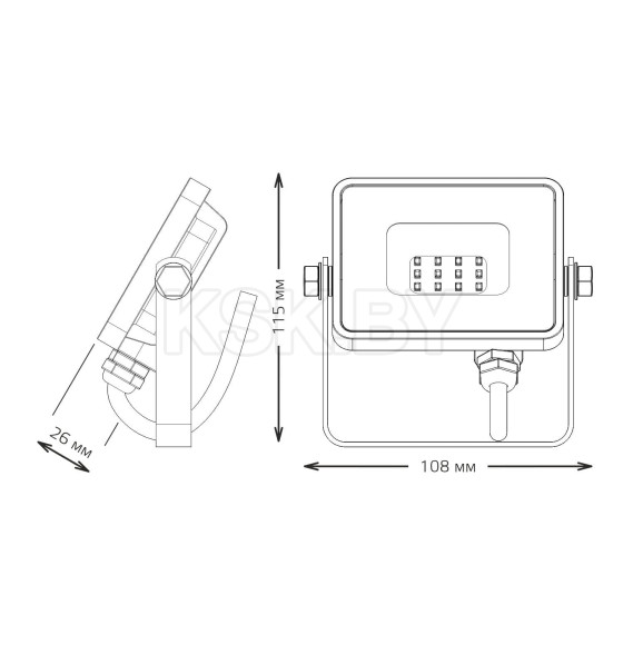 Прожектор Gauss Qplus 10W 1050lm 6500K 200-240V IP65 графитовый LED  (690511310) 