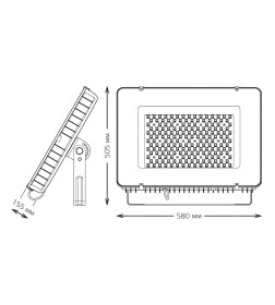 Прожектор Gauss Qplus 400W 48000lm 6500K 100-240V IP65 графитовый линзованный 60° LED 