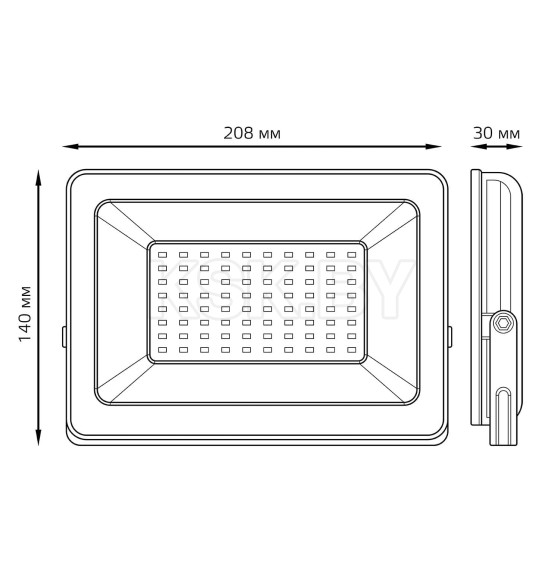 Прожектор светодиодный Gauss Elementary G2 70W 6300lm IP65 6500К белый  (613120370) 