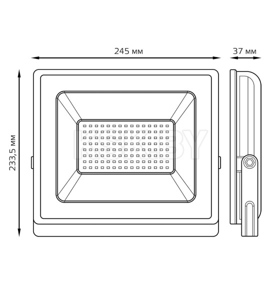 Прожектор светодиодный Gauss Elementary G2 100W 9500lm IP65 6500К белый  (613120300) 