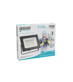 Прожектор светодиодный Gauss Elementary G2 70W 6295lm IP65 4000К черный 