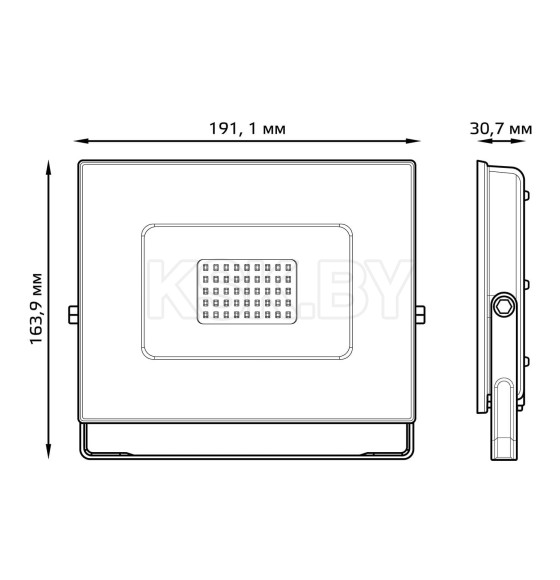 Прожектор светодиодный Gauss Elementary G2 70W 6300lm IP65 6500К черный  (613100370) 