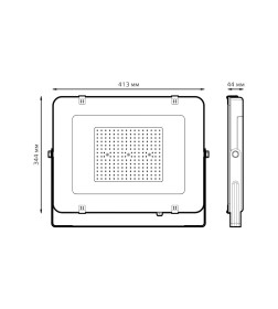 Прожектор Gauss Elementary 200W 16000lm 6500К IP65 черный LED 