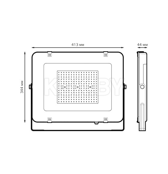 Прожектор Gauss Elementary 200W 16000lm 6500К IP65 черный LED  (691511200) 