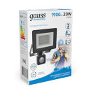 Прожектор Gauss Elementary-S 20W 1900lm 6500К 175-265V IP65 черный с датчиком движения LED  (628511320) 
