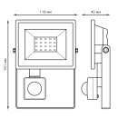 Прожектор Gauss Elementary-S 20W 1900lm 6500К 175-265V IP65 черный с датчиком движения LED  (628511320) 