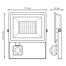 Прожектор Gauss Elementary-S 50W 4750lm 6500К 175-265V IP65 черный с датчиком движения LED  (628511350) 