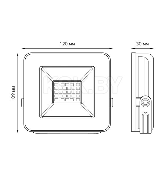 Прожектор светодиодный Gauss Elementary 20W 1700lm IP65 6500К ПРОМО G2 черный 0 (613100320P) 