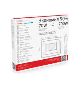 Прожектор светодиодный Gauss Elementary 70W 5950lm IP65 6500К ПРОМО G2 черный 