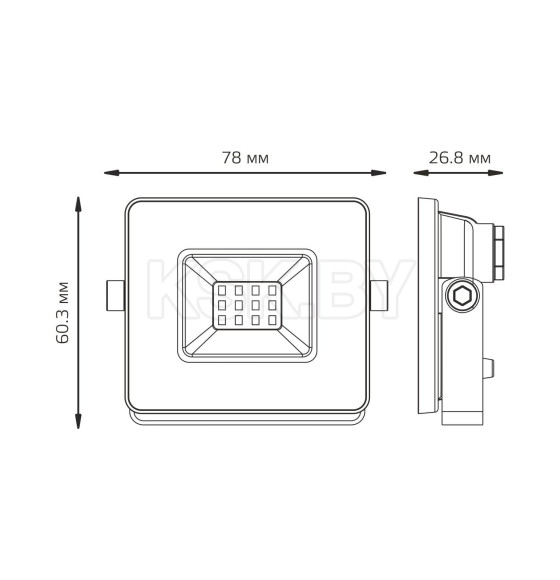 Прожектор Gauss BASIC 10W 820lm 6500K 200-240V IP65 графитовый LED  (688100310) 