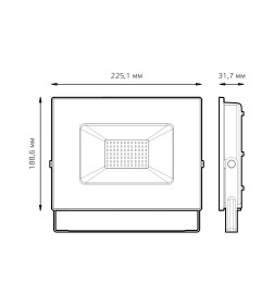 Прожектор Gauss BASIC 70W 6300lm 6500K 200-240V IP65 графитовый LED 