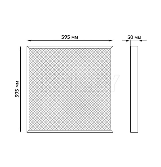 Светильник офисный LED 30W 3700lm 4000K IP40 595х595х50 мм (призма) Gauss MiR G1-A0-00070-01G03-2003540 (G1-A0-00070-01G03-2003540) 