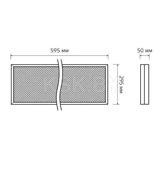 Светильник офисный LED 16W CRI90 1900lm 4000K IP40 595х295х50 мм с БАП (призма) Gauss MiR G1-A0-00070-01GA3-4001640 (G1-A0-00070-01GA3-4001640) 