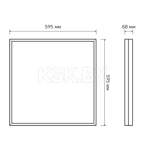 Светильник офисный LED 30W CRI90 3300lm 4000K IP54 595х595х68 мм с БАП (опал) Gauss MiR G1-A0-00070-01GA2-5403040 (G1-A0-00070-01GA2-5403040) 