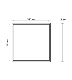 Светильник офисный LED 36W 3200lm 4000K IP20 595х595х19 мм (матовый) Gauss 842123240