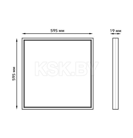 Светильник офисный LED 36W 3200lm 6500K IP20 595х595х19 мм (матовый) Gauss 842123340 (842123340) 