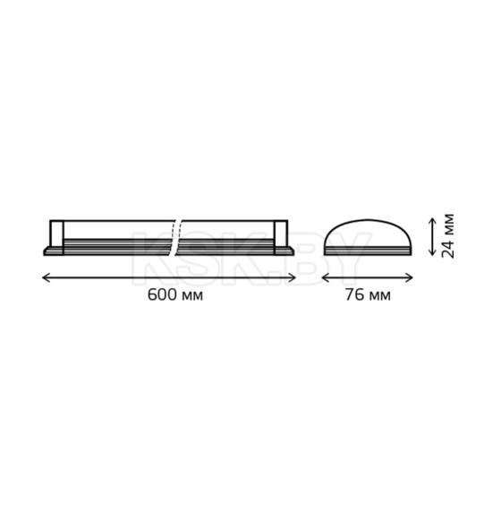 Светильник светодиодный матовый Gauss IP40 600*75*25мм 18W 1560lm 6500K WLF-2 сталь 1/20 (844424318) 