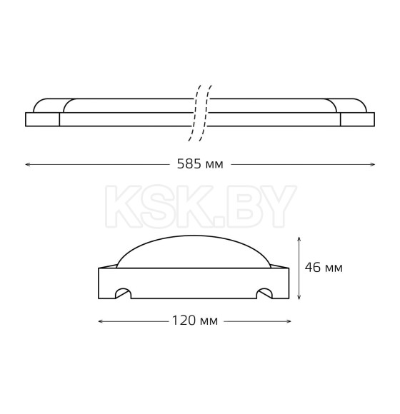 Светильник светодиодный матовый Gauss IP20 585*120*46мм 18W 1560lm 6500K WLF-4 сталь  (844611318) 