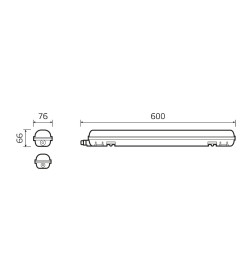 Светильник LED 18W 2160lm 4000K 175-265V IP65 600х60х58 мм (матовый, соединение в линию) Gauss ССП-176 EVO 864424218