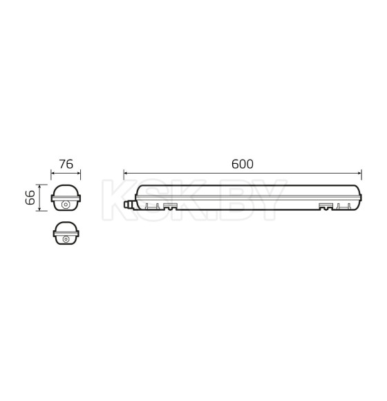 Светильник LED 18W 2160lm 4000K 175-265V IP65 600х60х58 мм (матовый, соединение в линию) Gauss ССП-176 EVO 864424218 (864424218) 