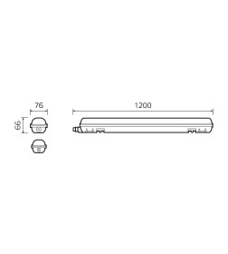 Светильник LED 36W 4320lm 6500K 175-265V IP65 1200х60х58 мм (матовый, соединение в линию) Gauss ССП-176 EVO 864425336