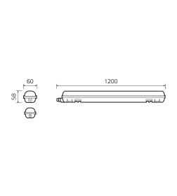 Светильник LED 36W 4320lm 6500K 175-265V IP65 1200х60х58 мм (матовый, сенсор, соединение в линию) Gauss ССП-176 EVO 864424336-S