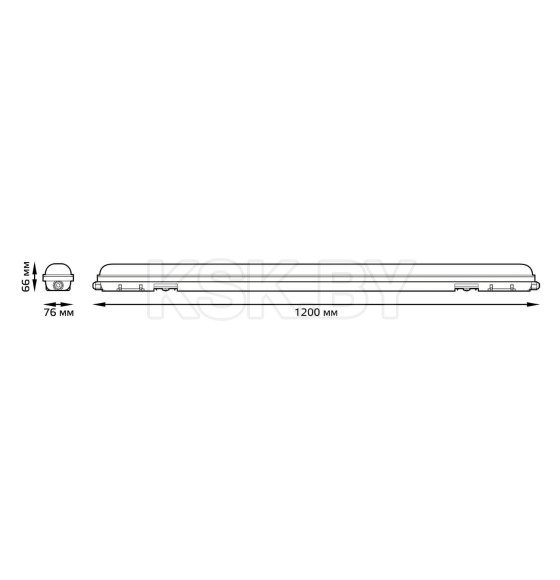 Светильник Gauss IP65 LED ССП-176 EVO IP65 1200*76*66 36W 3960lm 4000K 200-240V с БАП на 1ч, 1/12 (864425236A) 