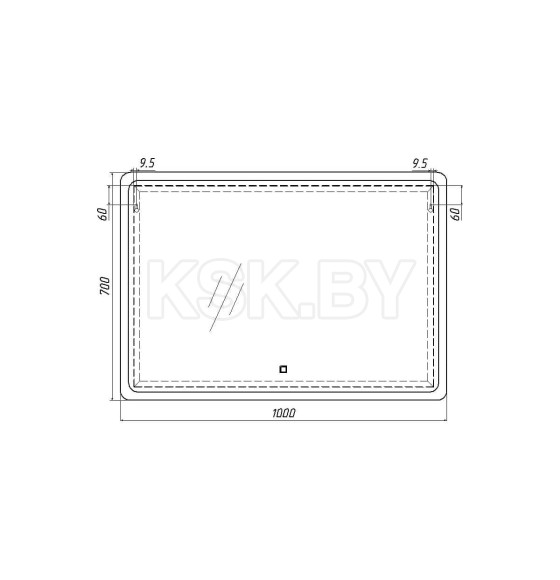 Зеркало с подсветкой Домино Dream Sansa 100 alum SD1024Z (SD1024Z) 