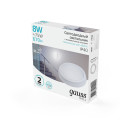 Светильник LED Gauss IP40 D135*32 8W 670lm 4000K 200-240V HALL круглый с оптико-микроволновым сенсором  (193411208-S) 