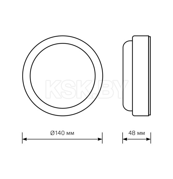 Светильник LED 8W 680lm 4000K 200-240V IP65 140х48 мм ЖКХ круг с оптико-акустическим сенсором Gauss LITE 126418208-S (126418208-S) 