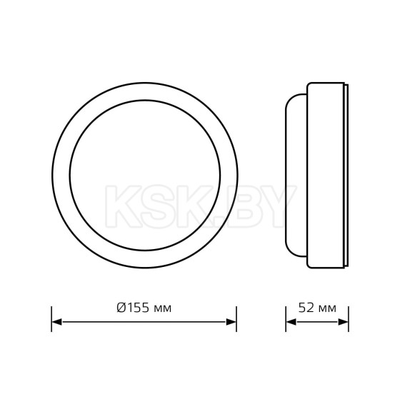 Светильник LED Gauss LITE IP65  D155*52 15W 1100lm 4000K 200-240V ЖКХ круглый c оптико-акустич. сенсором.  (126418215-S) 