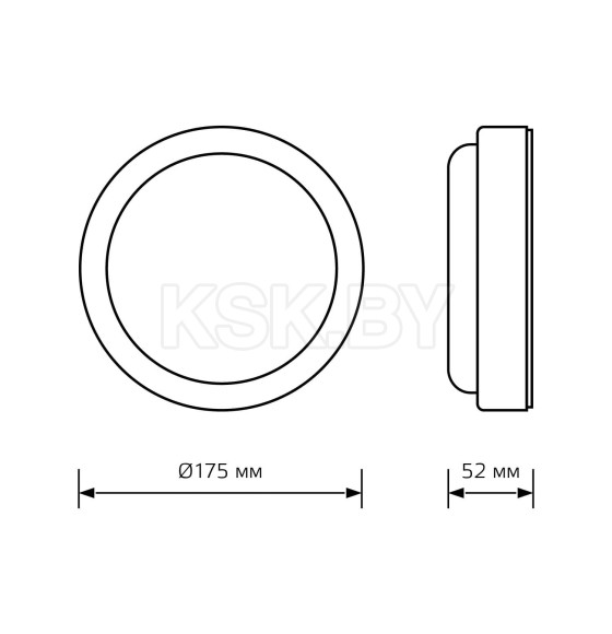 Светильник светодиодный Gauss LITE IP65  D175*52 20W 1520lm 4000K 200-240V ЖКХ круглый  (126418220) 