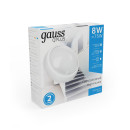 Светильник светодиодный Gauss IP54 D175*76 8W 680lm 6500K 160-260V Qplus круглый  (141411308) 