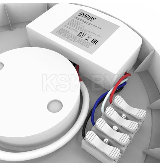 Светильник светодиодный Gauss Elementary IP54 D205x65 18W 1620lm 4000K 185-265V ЖКХ круг c БАП 1час  (126411218A) 