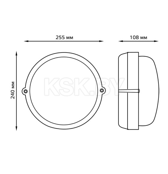 Светильник НБП IP54 255х240х108 мм круг под лампу Е27 max 100W Gauss 926602101 (926602101) 