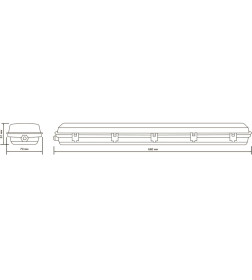 Светильник влагозащитный с отражателем СПП-Т8-G13 INDUSTRY 660х70х61 мм IP65 для LED ламп 600 мм Gauss 909410160