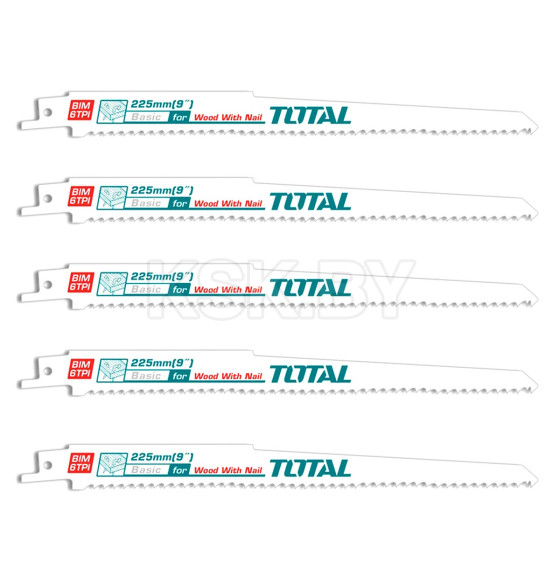 Полотно для сабельной пилы по дереву 225 мм (5 шт.) TOTAL TRSB1111DF (TRSB1111DF) 