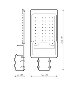 Светильник уличный LED Avenue IP65 50W 5000lm 5000K 190-250V КСС "Ш" 355х155х57 мм Gauss 629534350