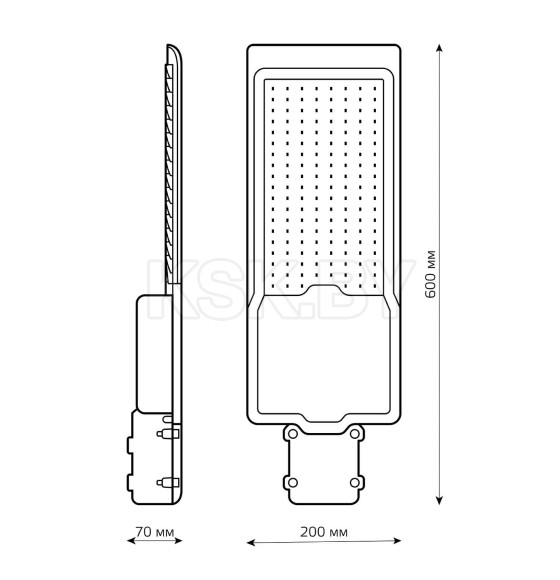 Светильник уличный LED Avenue IP65 200W 20 000lm 5000K 190-250V КСС 