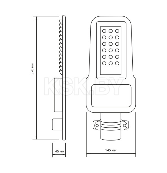 Светильник уличный LED Qplus IP65 50W 6000lm 5000K 120-260V КСС 