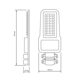 Светильник уличный LED Qplus IP65 80W 9600lm 5000K 120-260V КСС "Ш" 455х180х49 мм Gauss 629535380